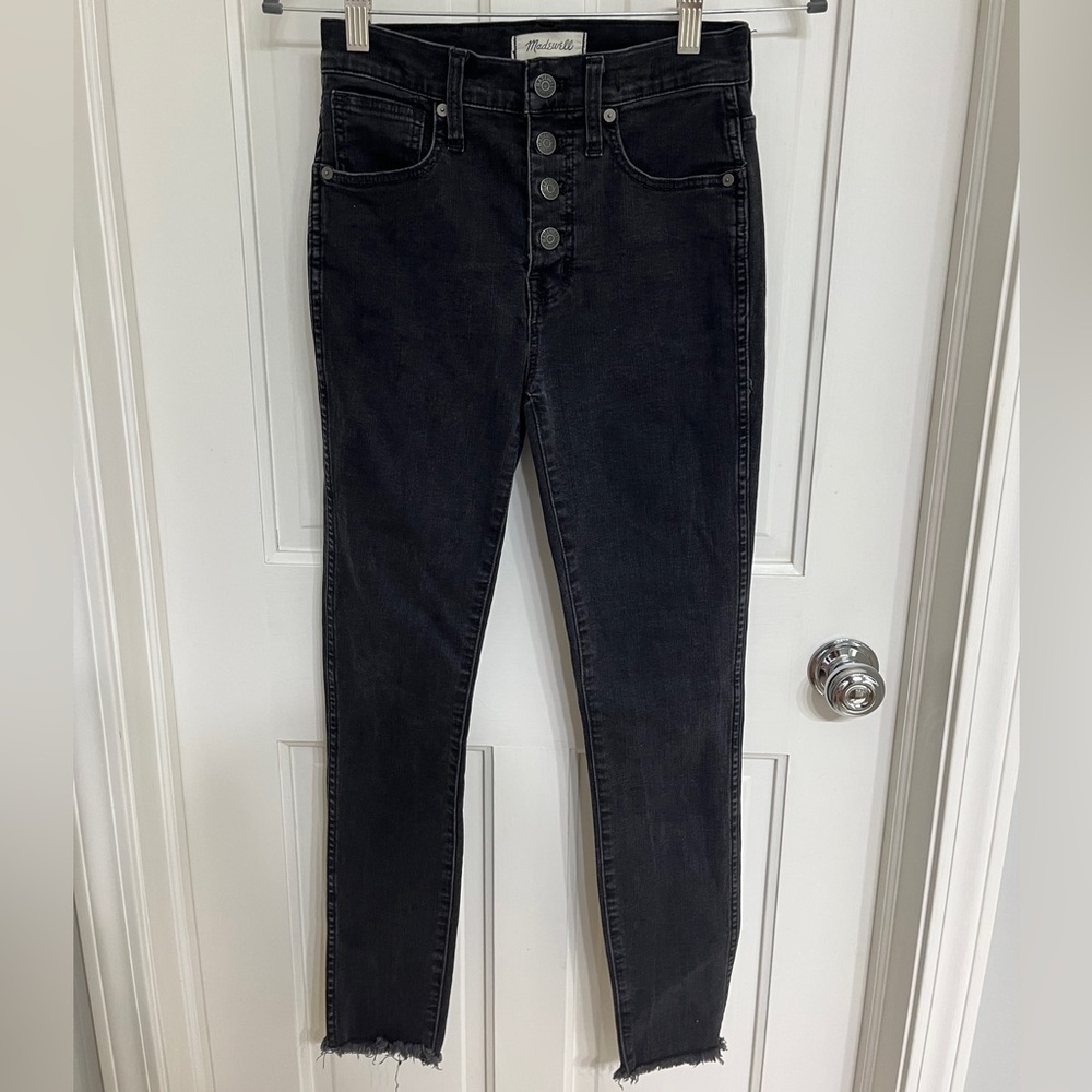 Madewell Black Button Front High Rise Skinny Jeans